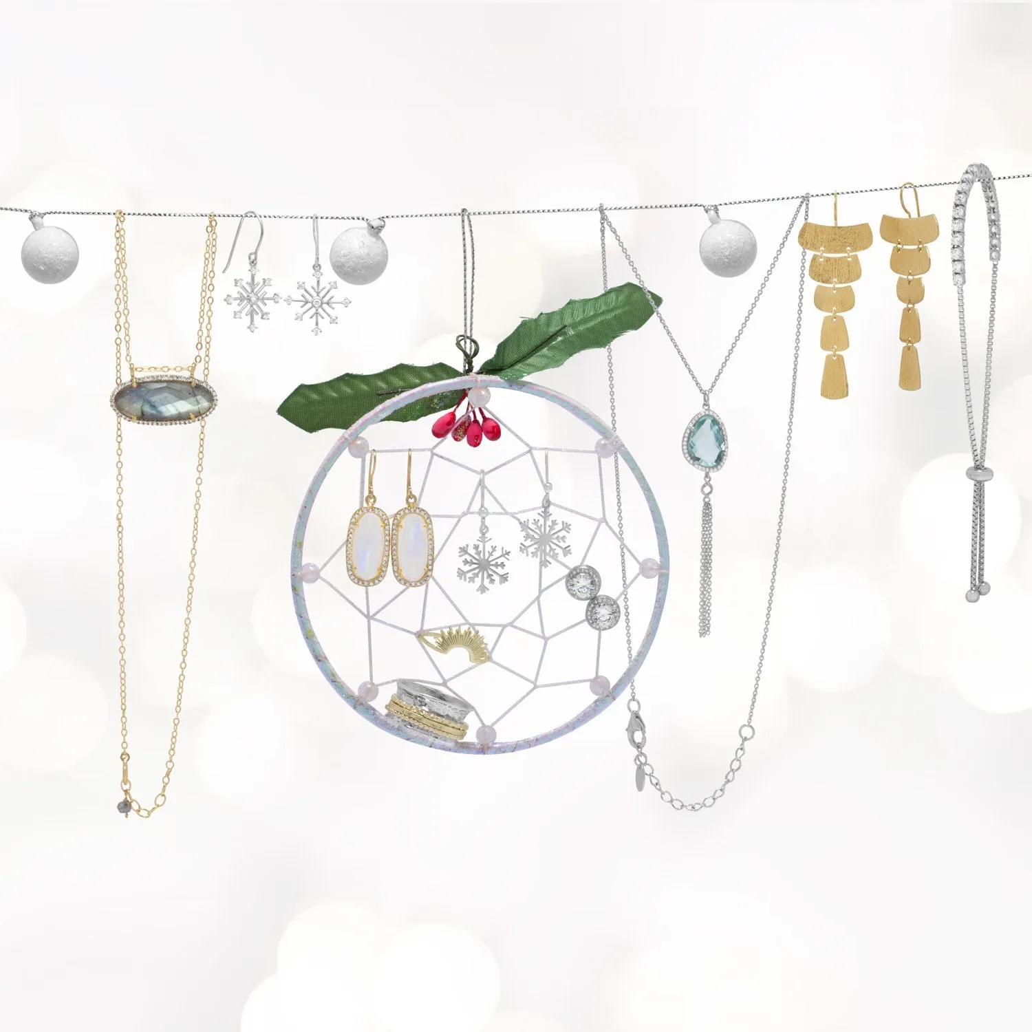 14 Karat Gold Plated Rainbow Moonstone with CZ Edge Earrings