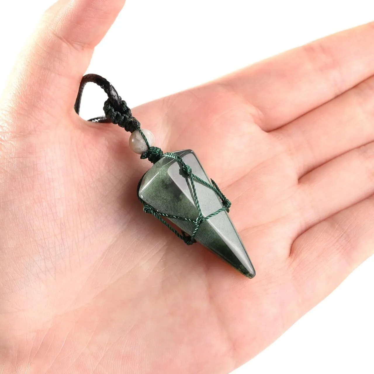 6 Facet Natural Healing Crystal Pendant Necklace | Jovivi