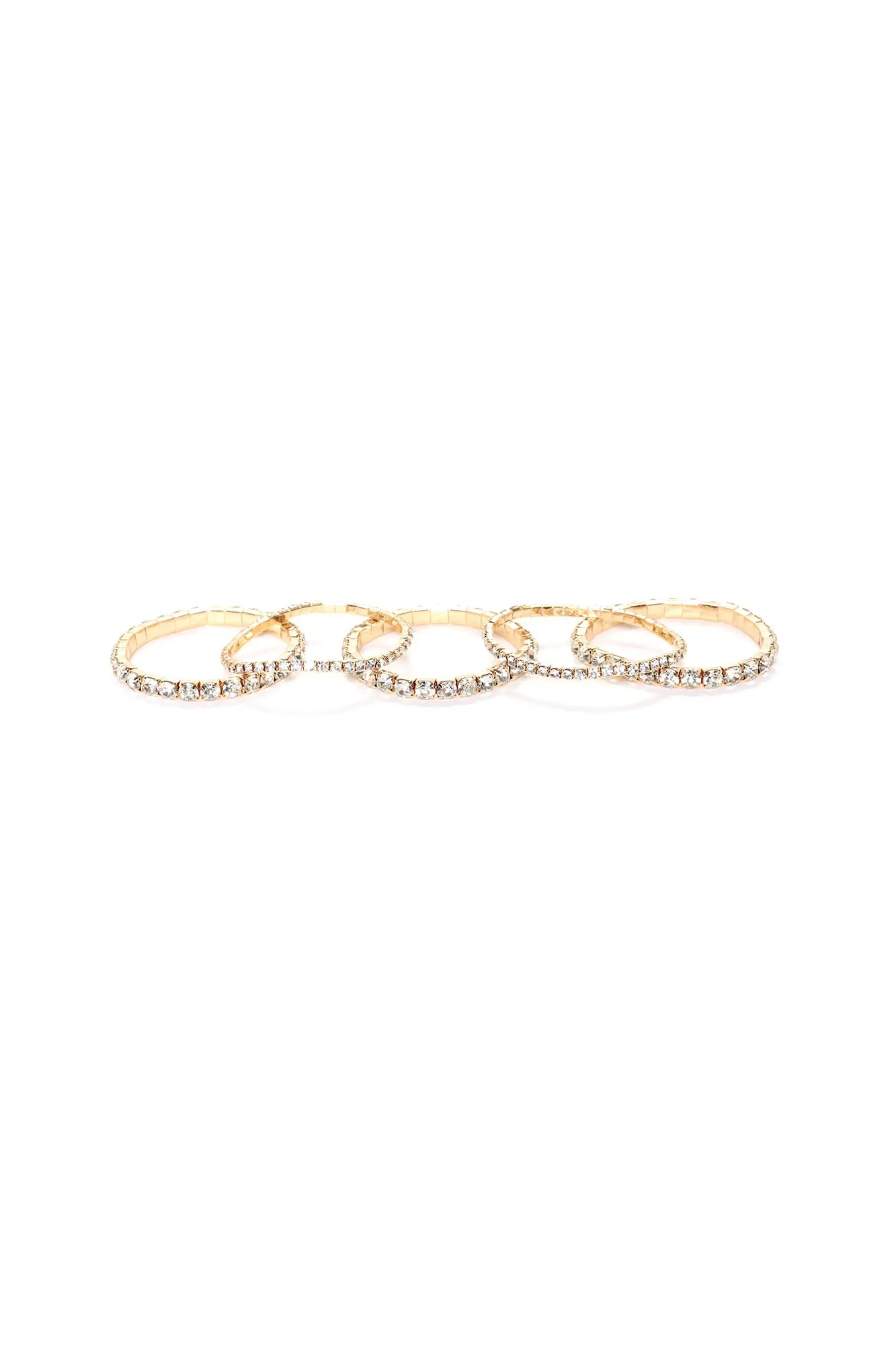 A Little Glam Moment 5 Piece Bracelet Set - Gold