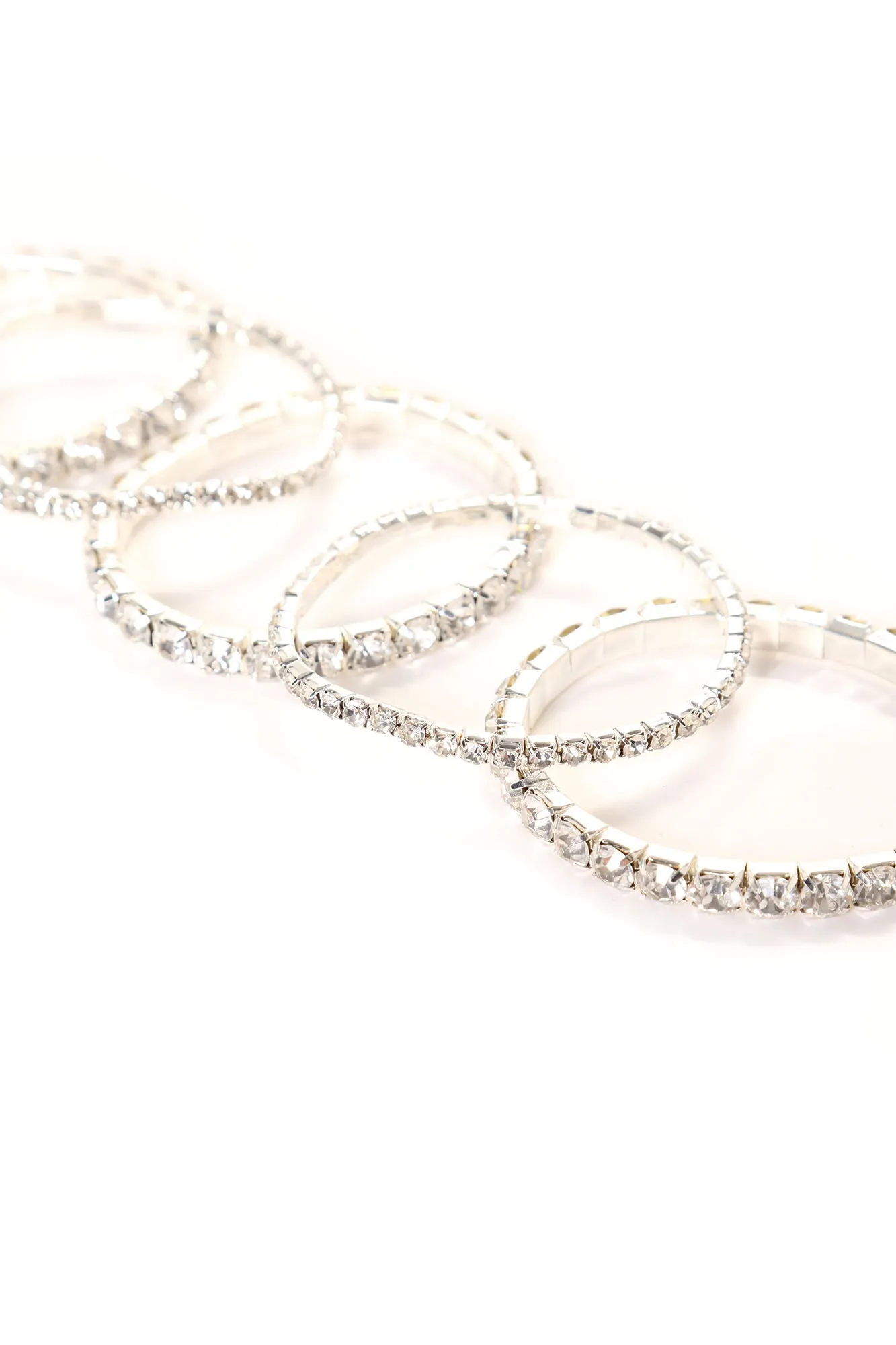 A Little Glam Moment 5 Piece Bracelet Set - Silver