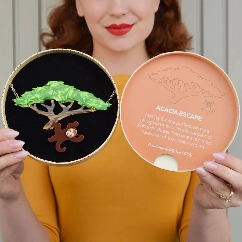 Acacia Escape Necklace and Mini Brooch Set