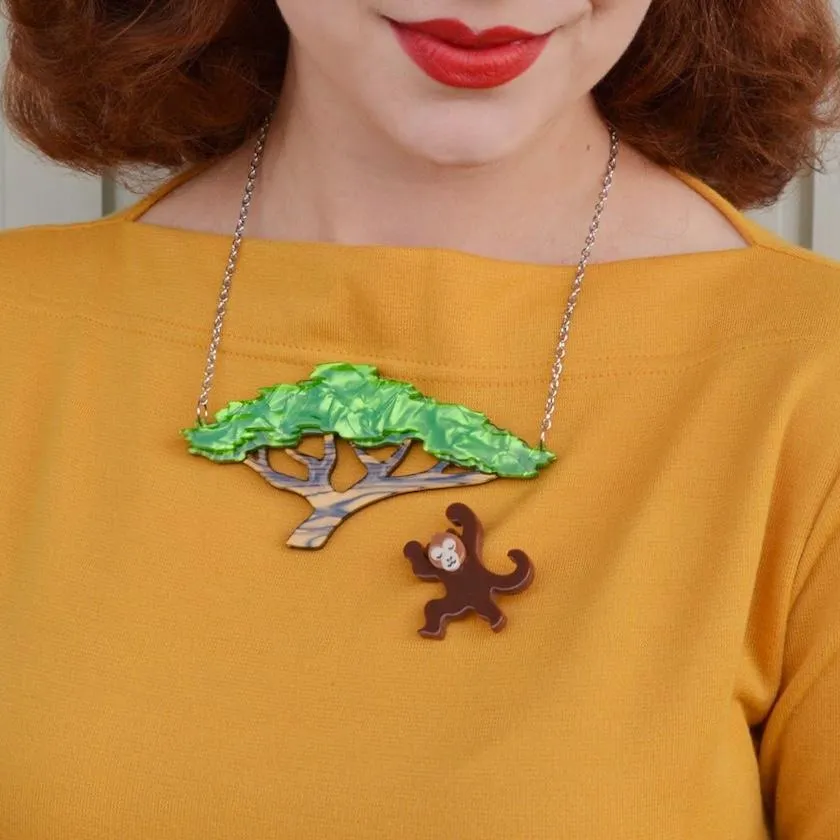 Acacia Escape Necklace and Mini Brooch Set