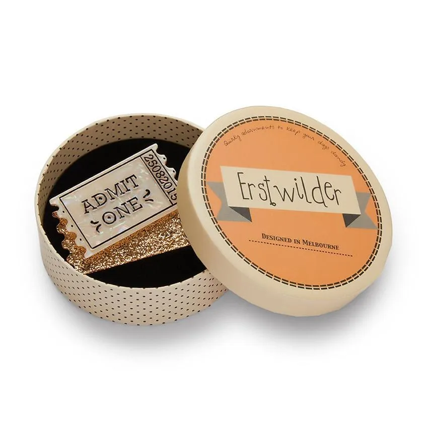 Admit One Ticket Brooch
