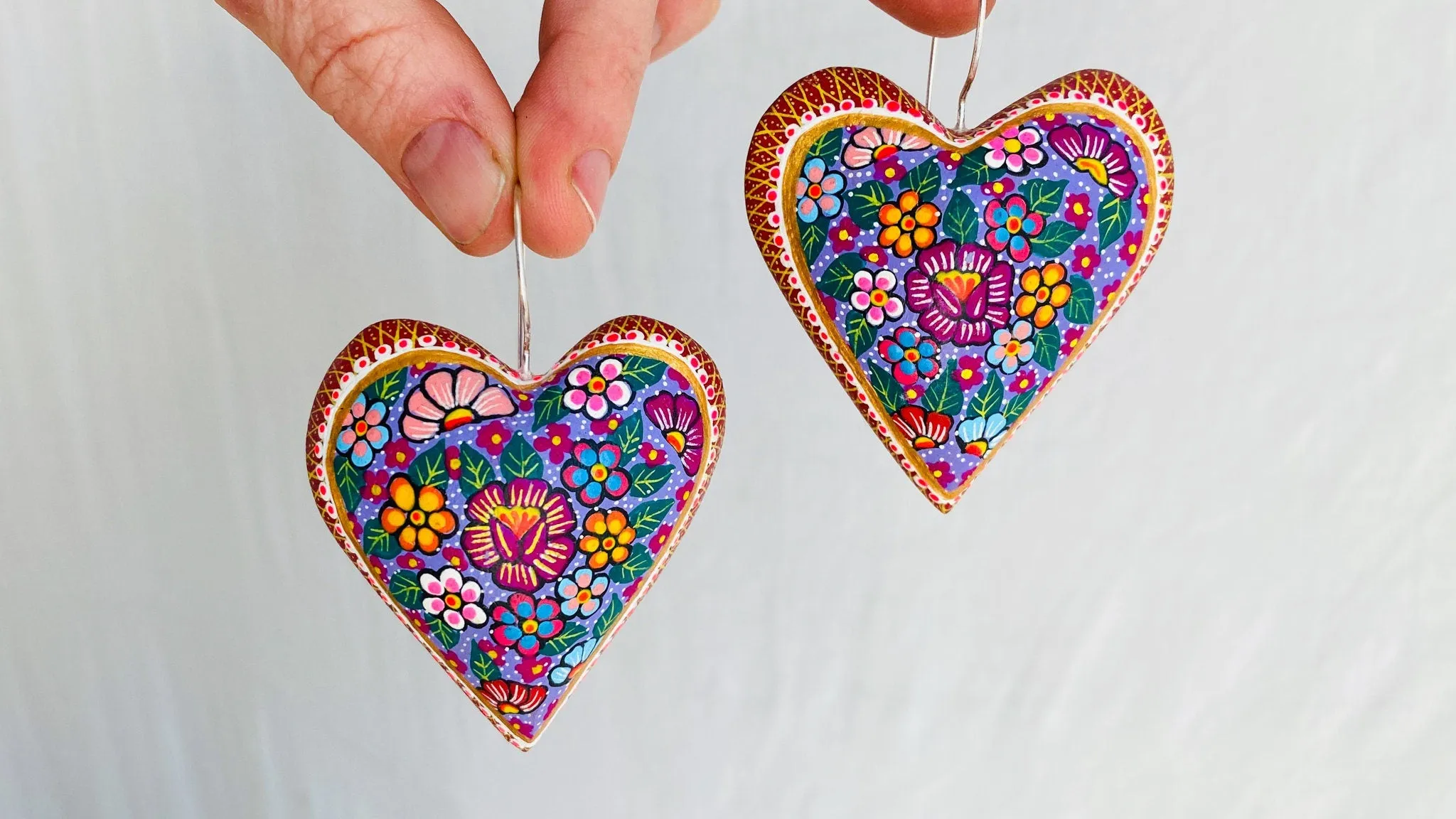 Alebrije Heart Earrings. Sterling Silver. Atelier Aadya. 0434