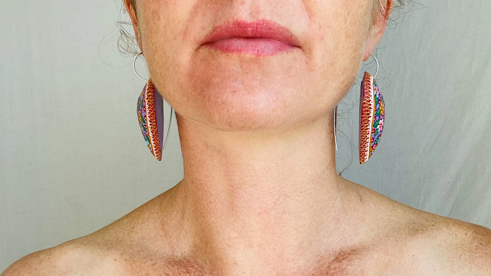 Alebrije Heart Earrings. Sterling Silver. Atelier Aadya. 0434