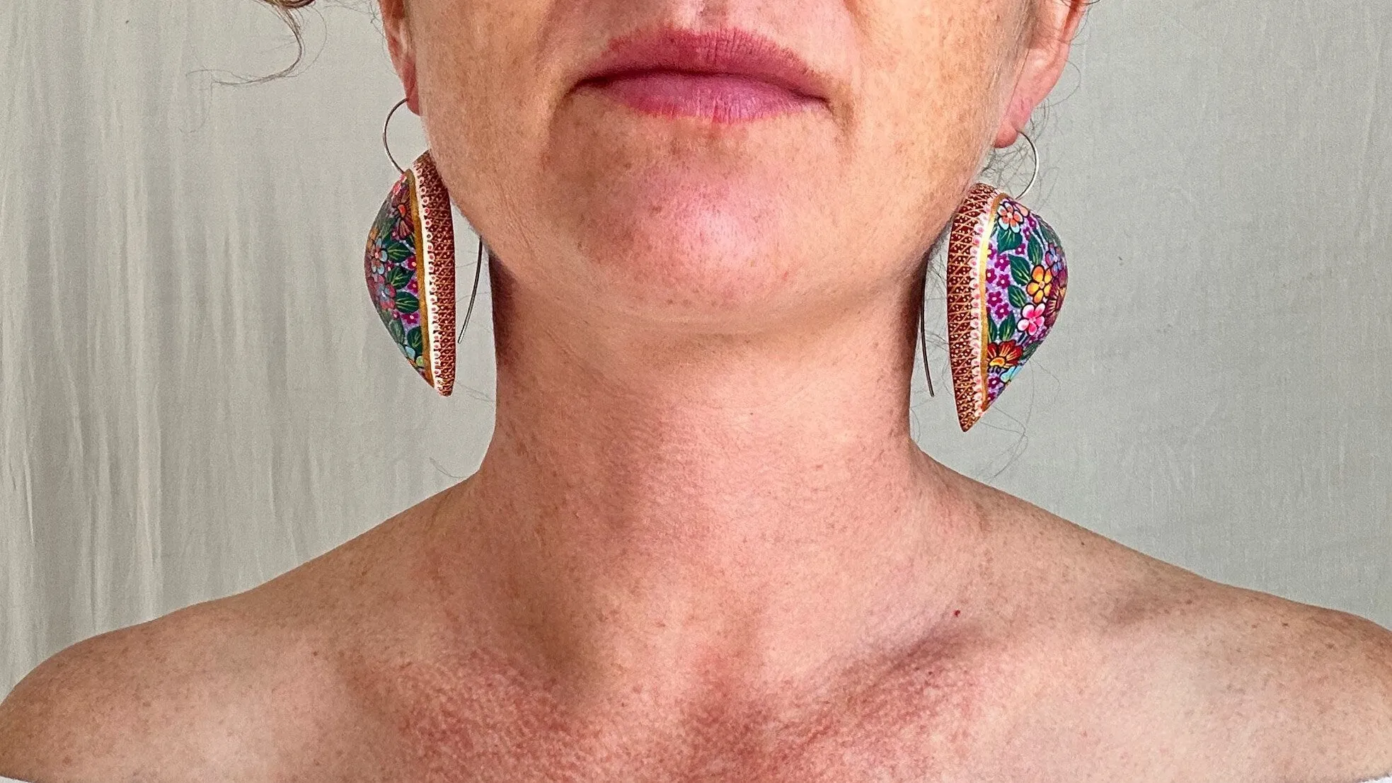 Alebrije Heart Earrings. Sterling Silver. Atelier Aadya. 1167