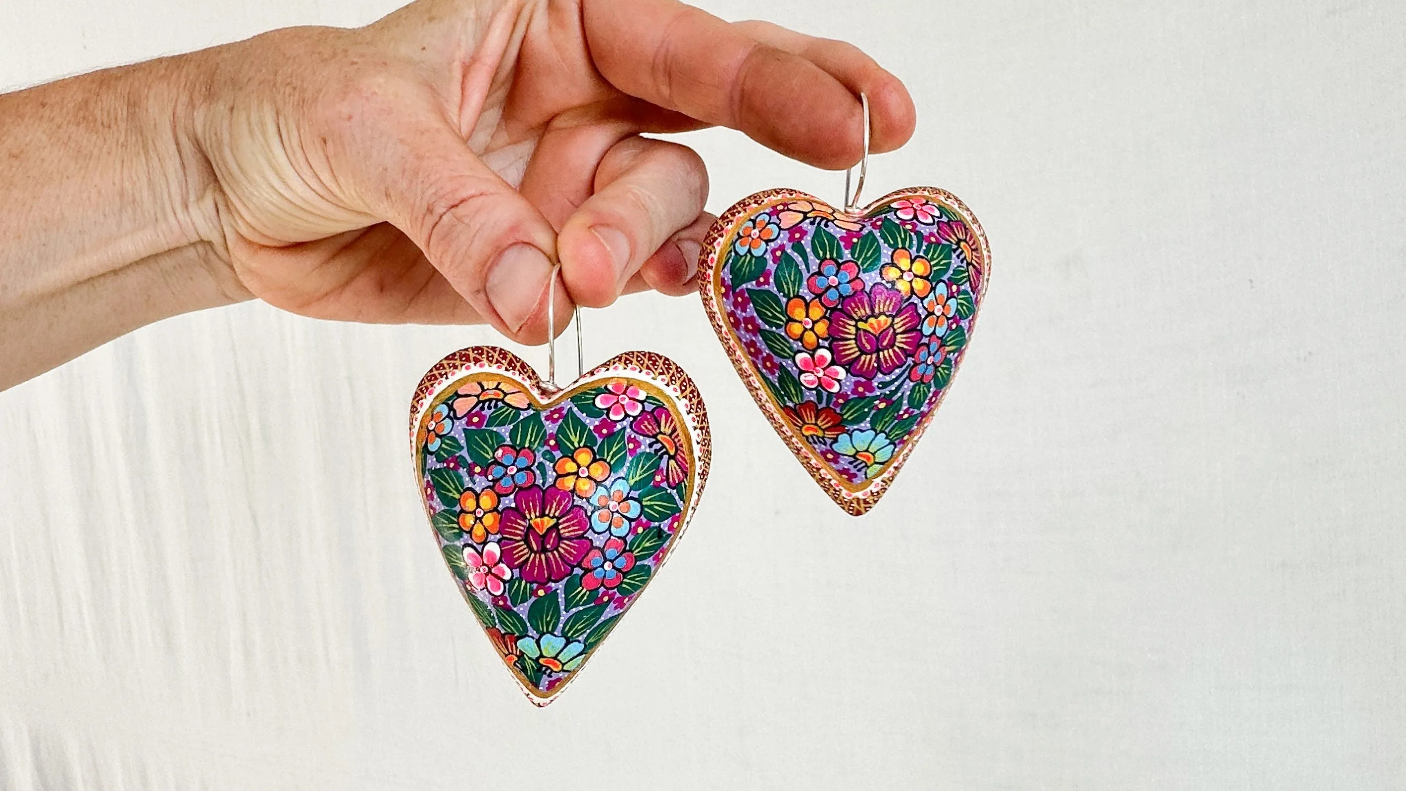 Alebrije Heart Earrings. Sterling Silver. Atelier Aadya. 1167