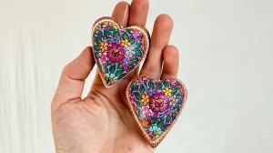 Alebrije Heart Earrings. Sterling Silver. Atelier Aadya. 1167