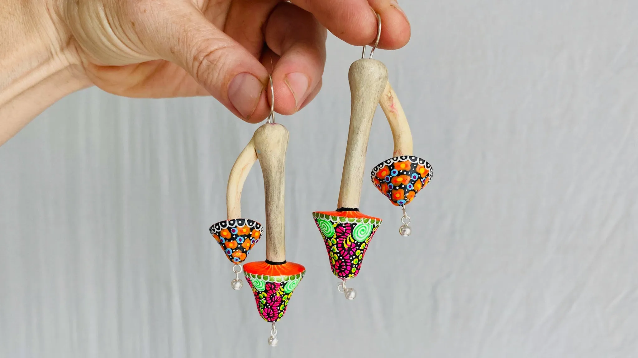 Alebrije Mushroom Earrings. Sterling Silver. Atelier Aadya. 0258