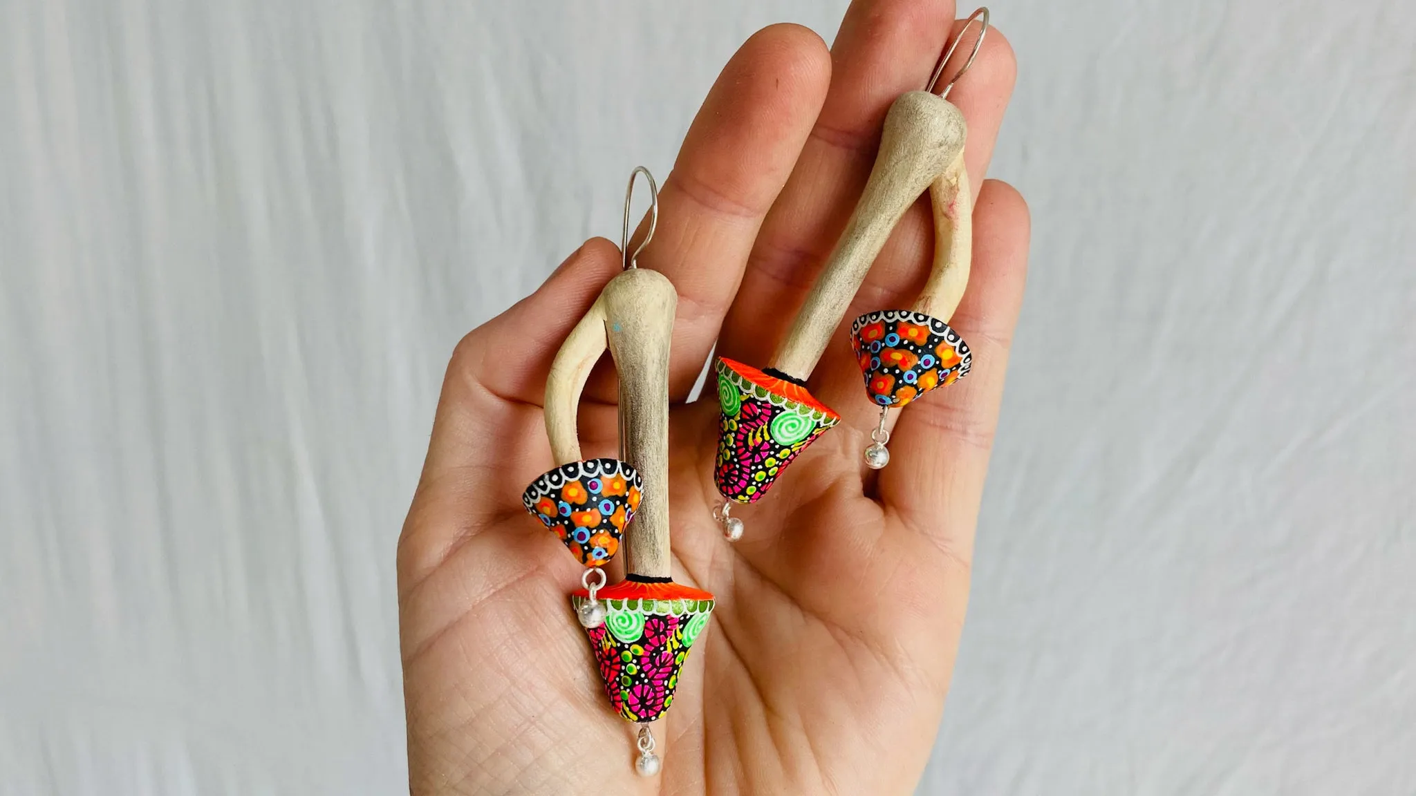 Alebrije Mushroom Earrings. Sterling Silver. Atelier Aadya. 0258