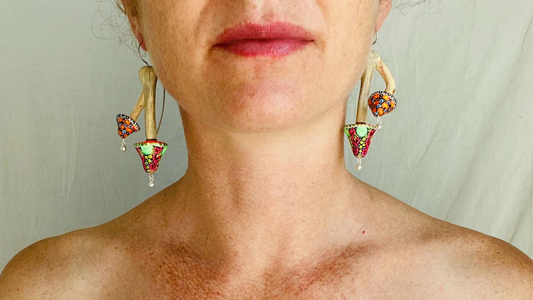 Alebrije Mushroom Earrings. Sterling Silver. Atelier Aadya. 0258