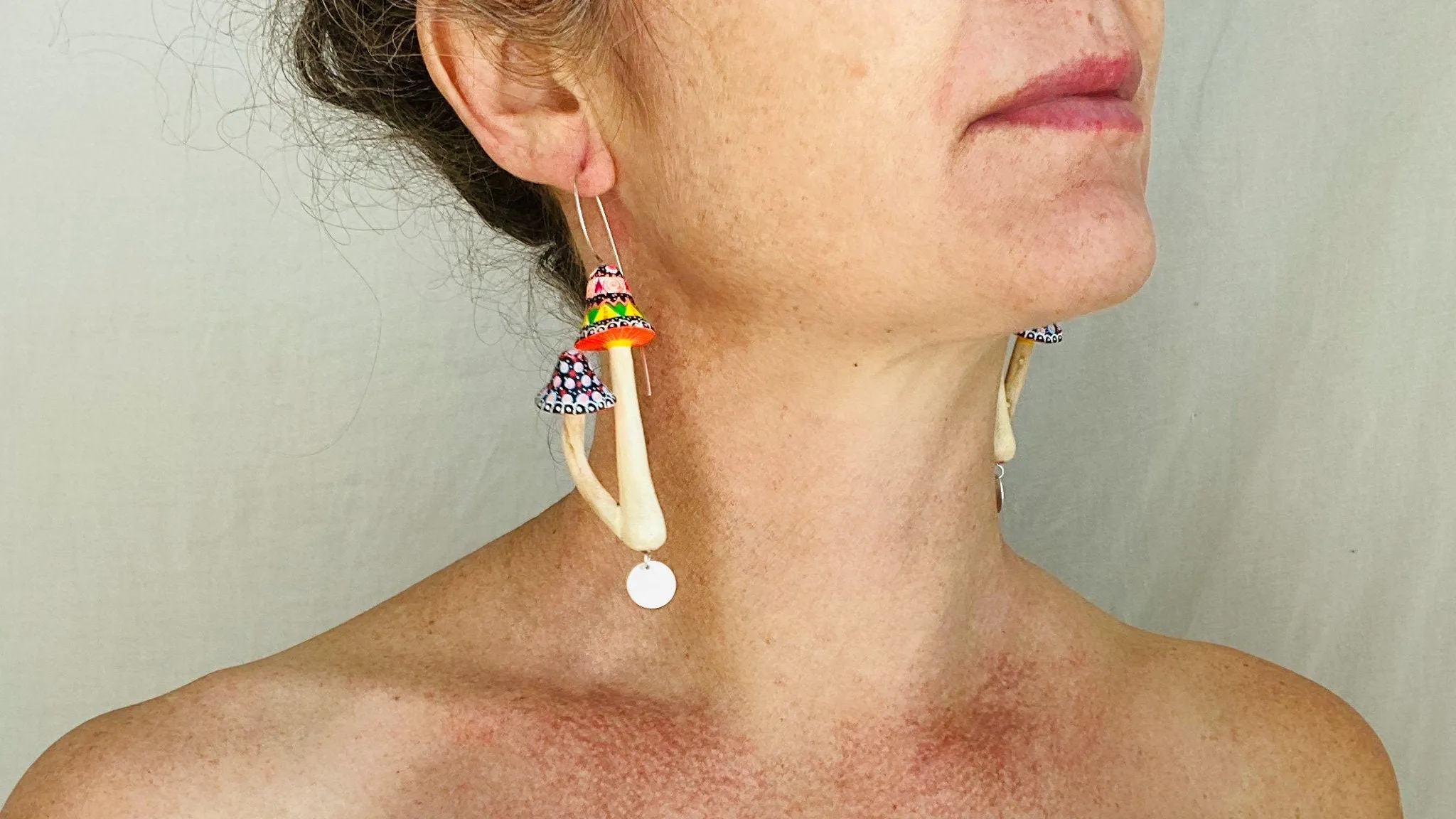 Alebrije Mushroom Earrings. Sterling Silver. Atelier Aadya.