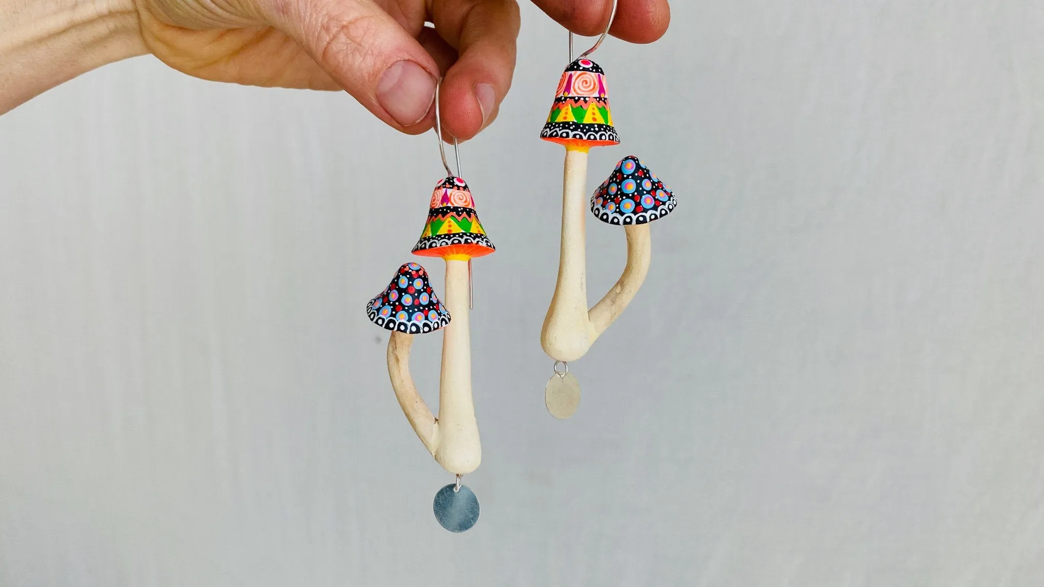 Alebrije Mushroom Earrings. Sterling Silver. Atelier Aadya.