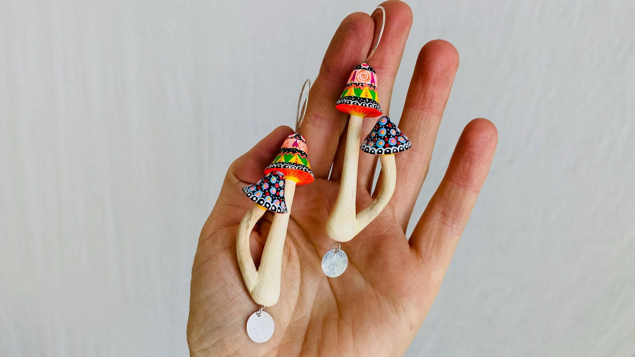 Alebrije Mushroom Earrings. Sterling Silver. Atelier Aadya.