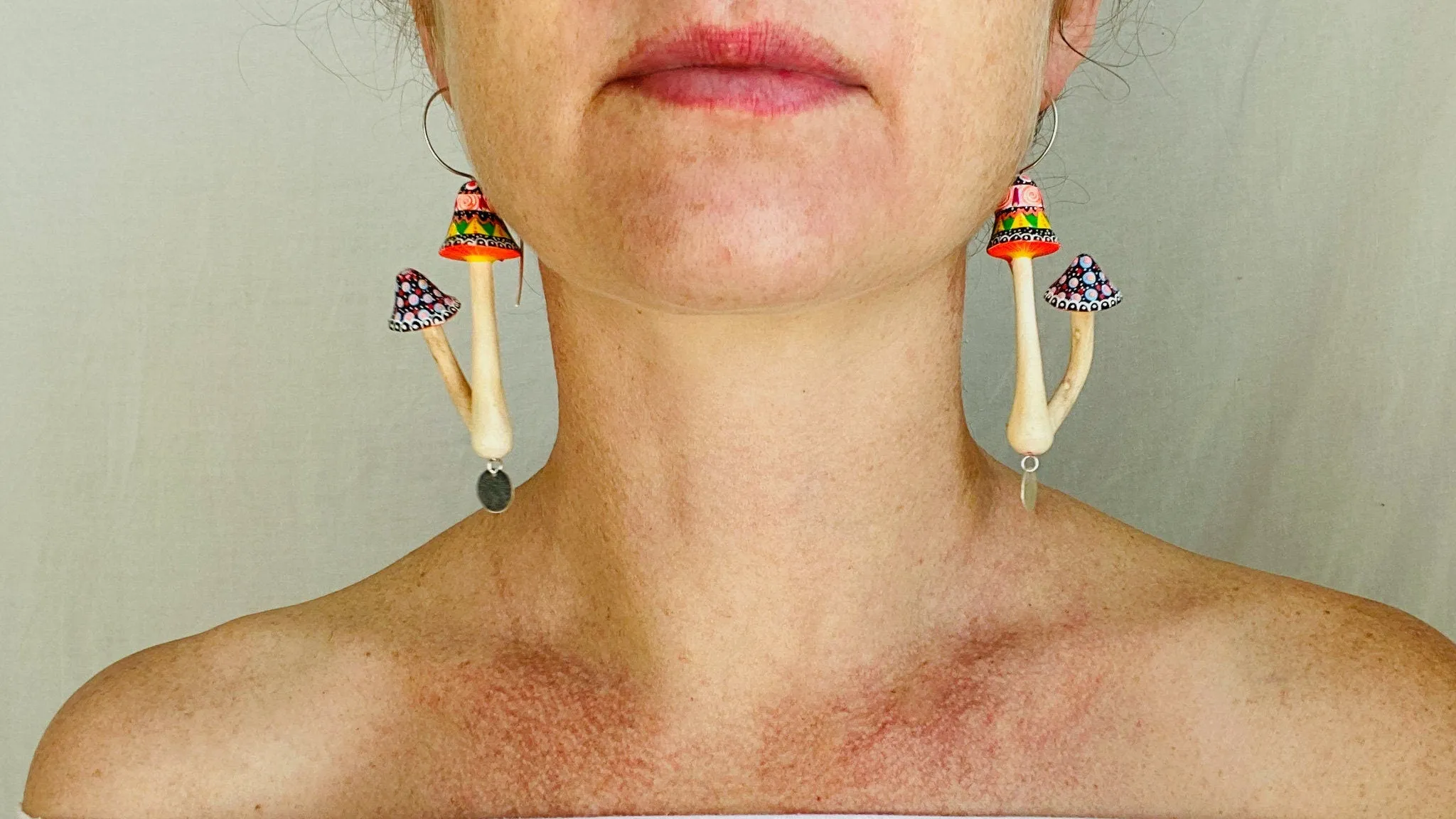 Alebrije Mushroom Earrings. Sterling Silver. Atelier Aadya.