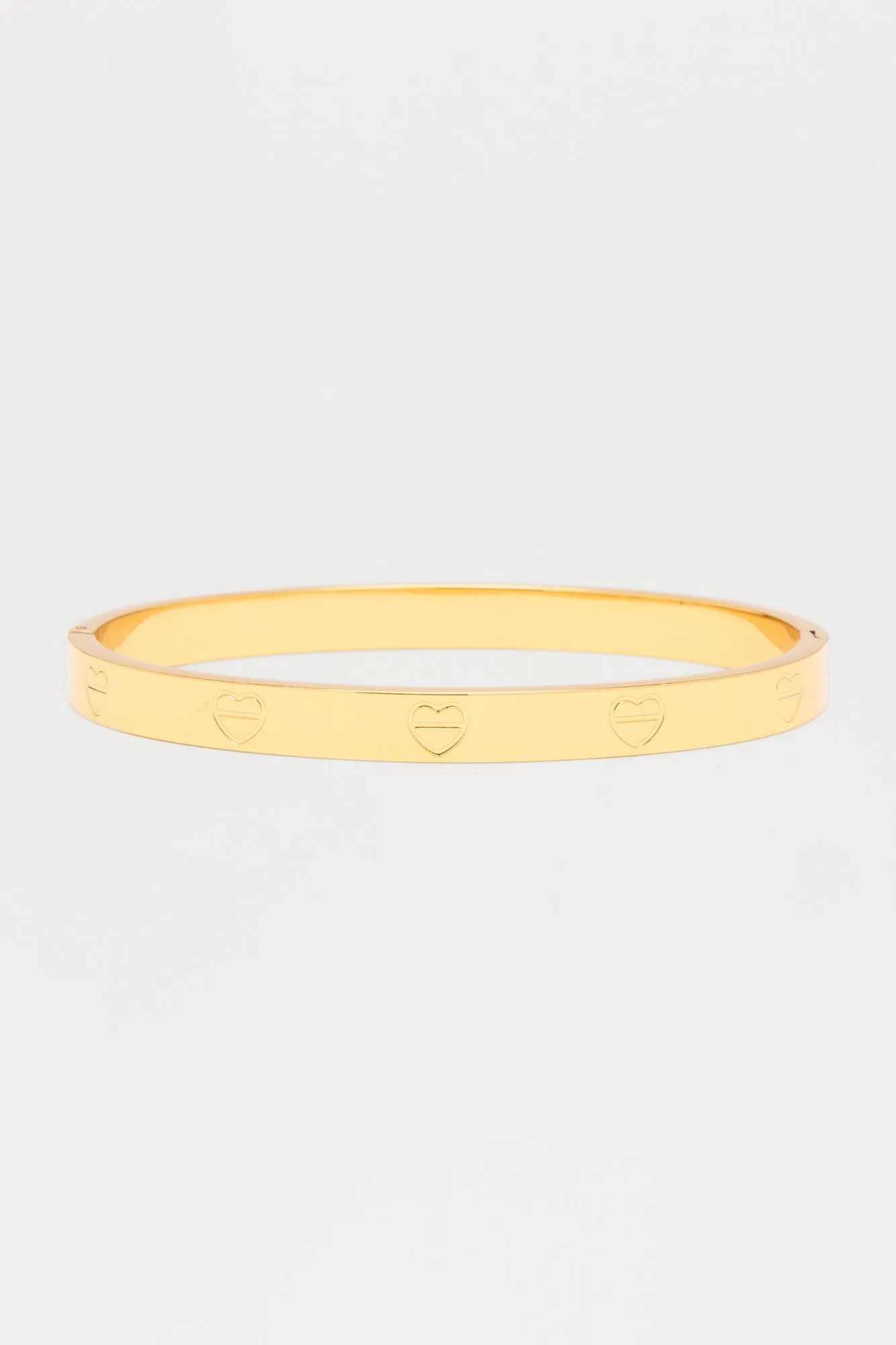 All Out Of Love Heart Hinge Closure Bracelet - Gold