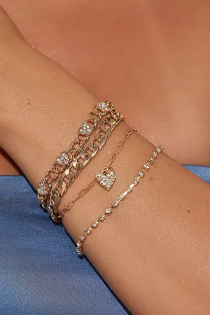 All You Need Is Love Bracelet Set - Gold