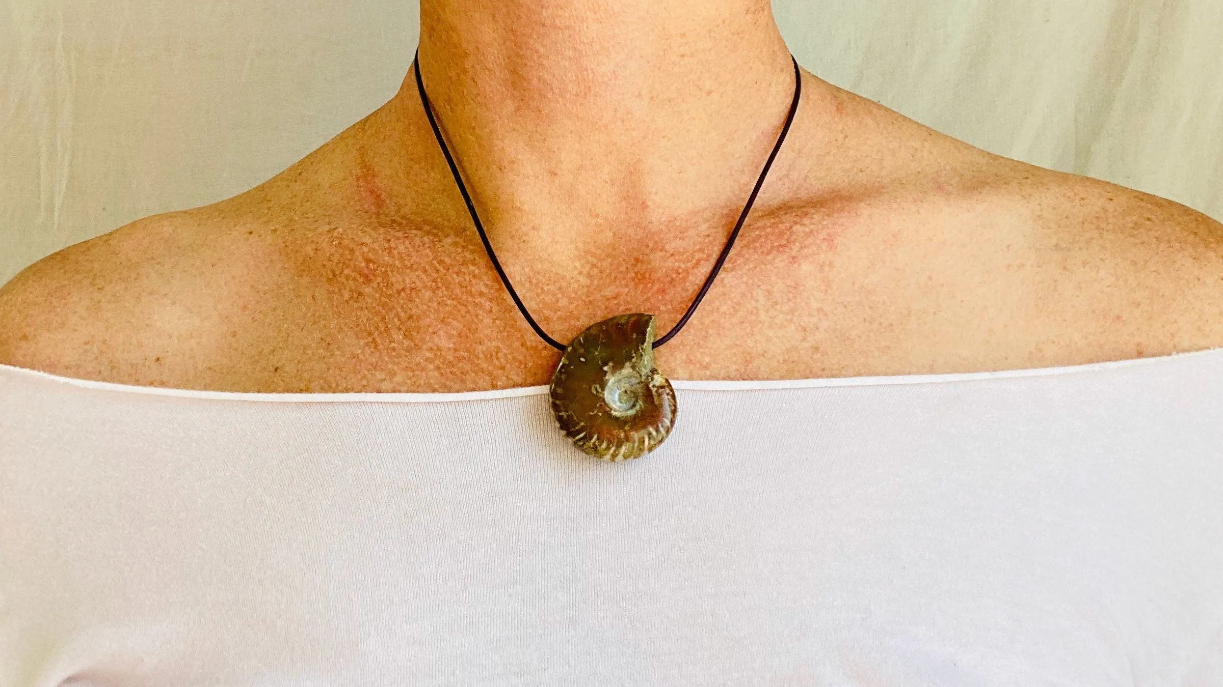 Ammonite Pendant Necklace. 0368