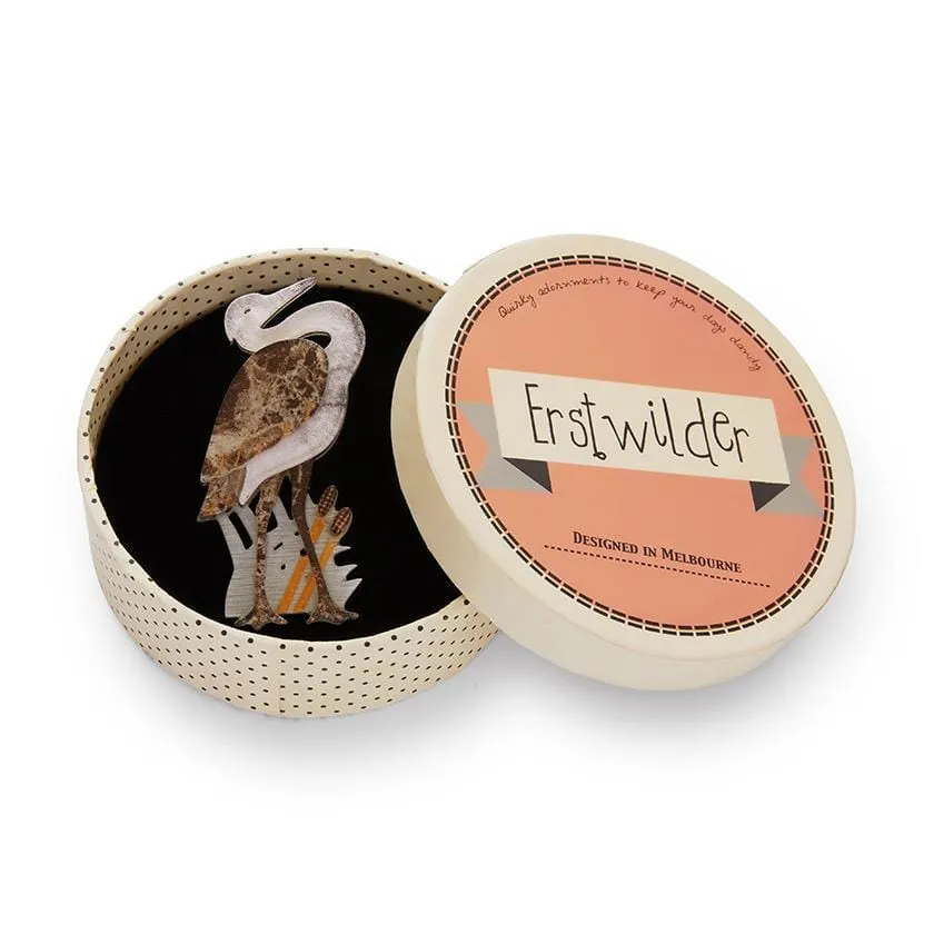 Avian Adore Heron Brooch
