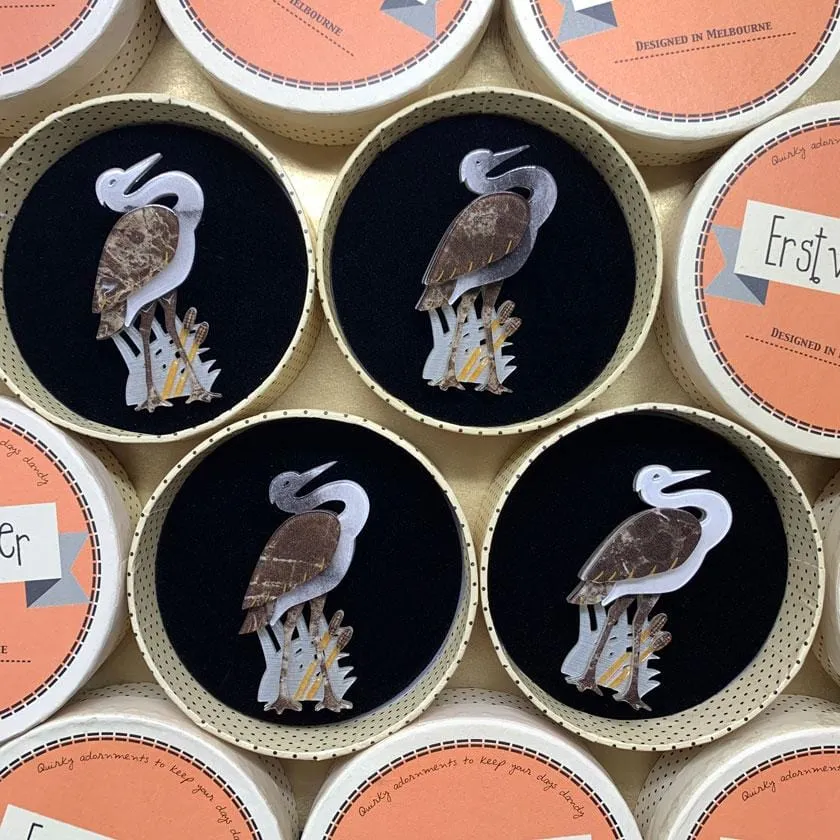 Avian Adore Heron Brooch