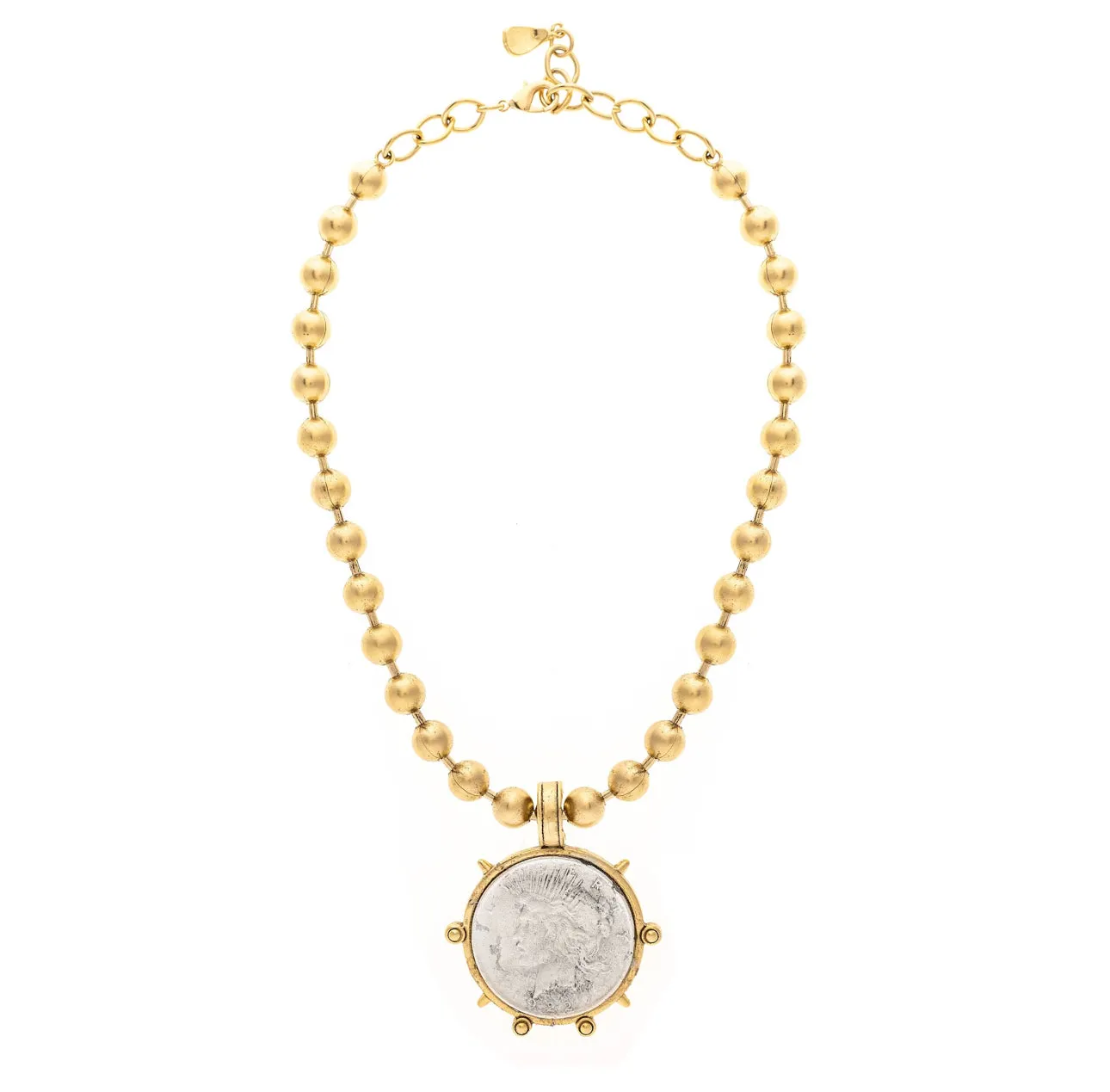 Beaded Andrea Coin Necklace