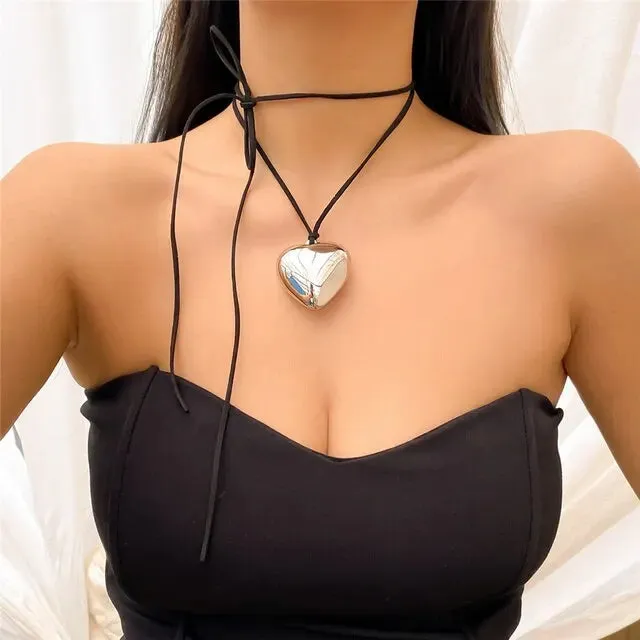 Boho Heart Pendant Choker