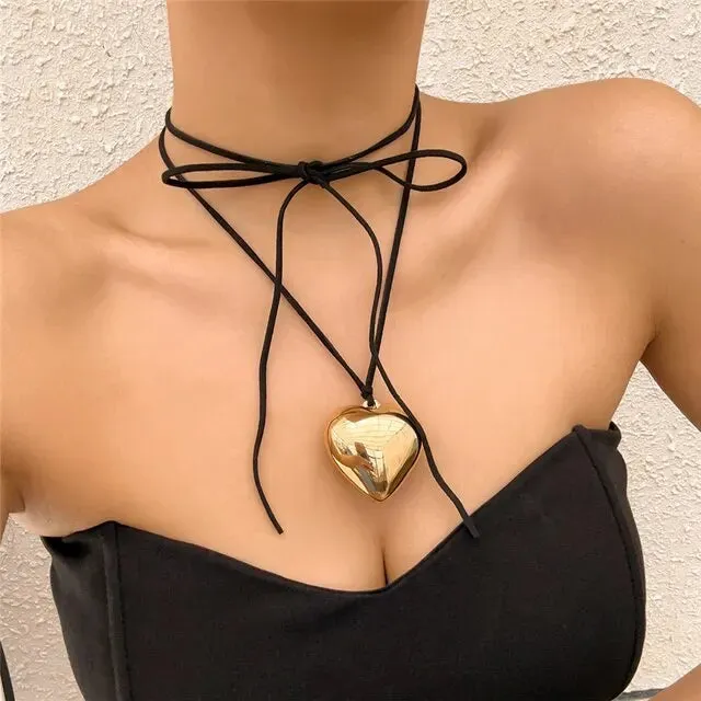 Boho Heart Pendant Choker