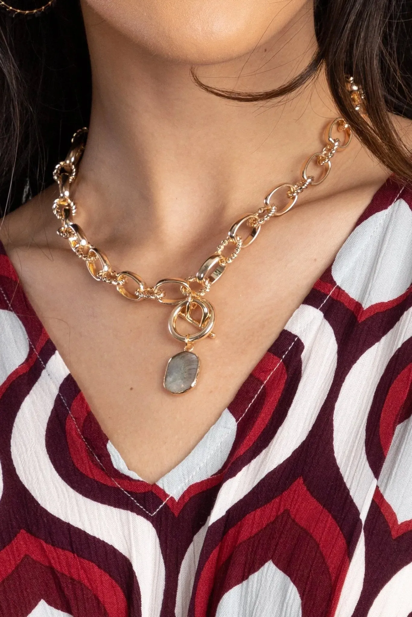 Chunky Chain Link Pendant Necklace