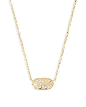 Elisa Short Pendant Necklace Gold Filigree