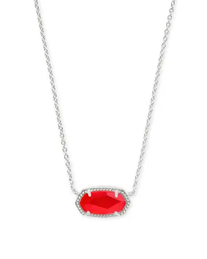 Elisa Silver Pendant Necklace In Red Illusion