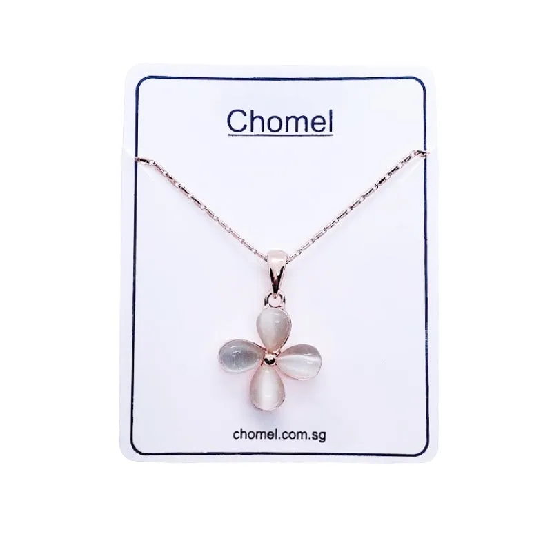 Flower Simulated Moonstone Necklace