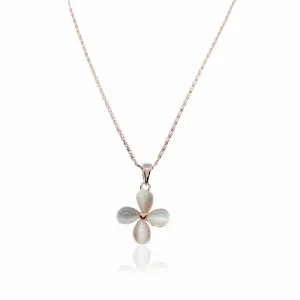 Flower Simulated Moonstone Necklace