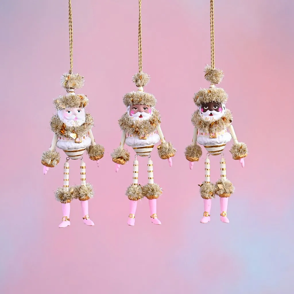 GOLD & BLUSH PAPA NOEL ORNAMENT