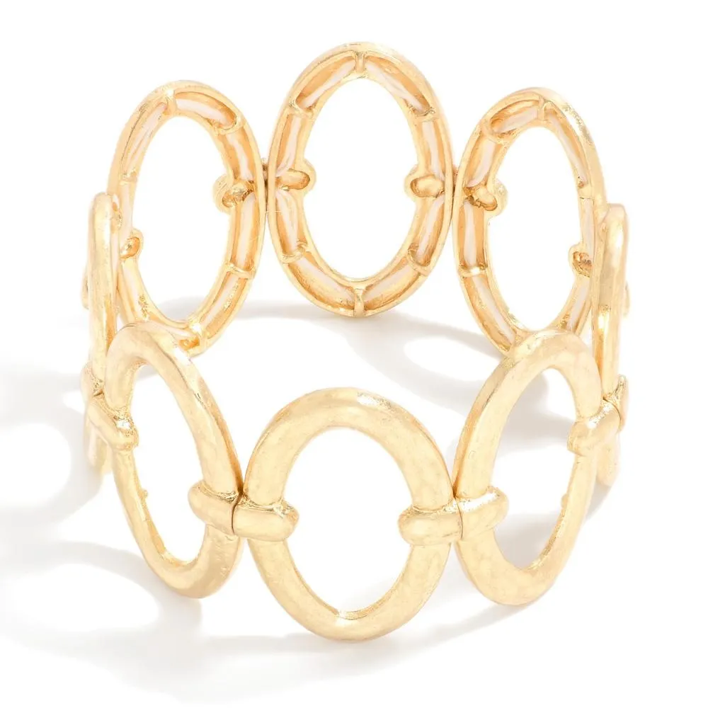 Gold Oval Metal Bracelet