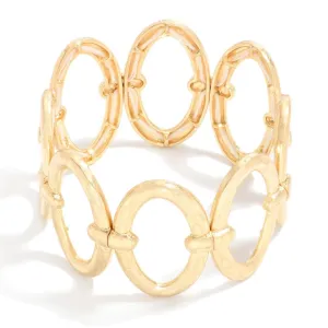 Gold Oval Metal Bracelet