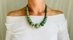 Guatemalita Jade Choker Necklace. Guatemalan. Disks.