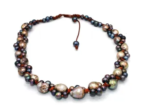 HC Handmade Freshwater and Tahitian Pearl Necklace 18" to 22"