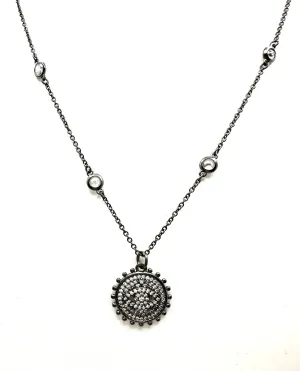 Hematite CZ Pendant Necklace
