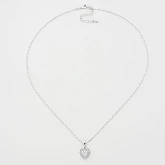 iLLASPARKZ Cubic Zirconia Heart Bubble Pendant Necklace