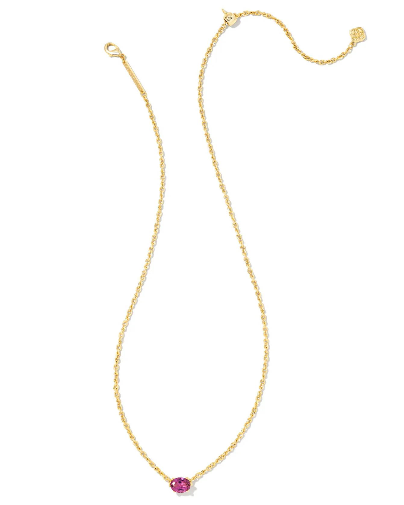 Kendra Scott Cailin Gold Pendant Necklace in Purple Crystal