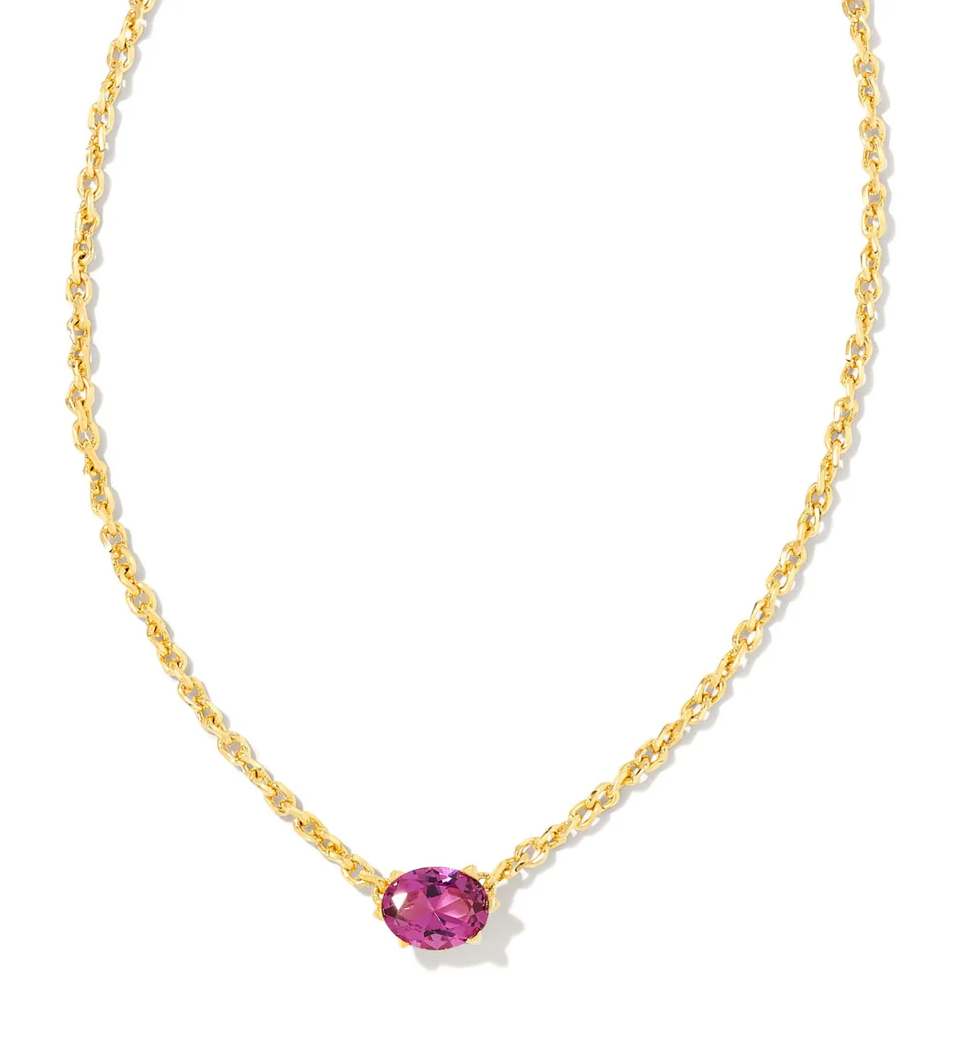 Kendra Scott Cailin Gold Pendant Necklace in Purple Crystal