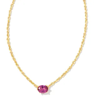 Kendra Scott Cailin Gold Pendant Necklace in Purple Crystal