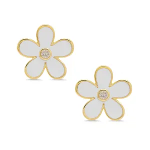Lily Nily Flower CZ Stud Earrings (Assorted Colors)