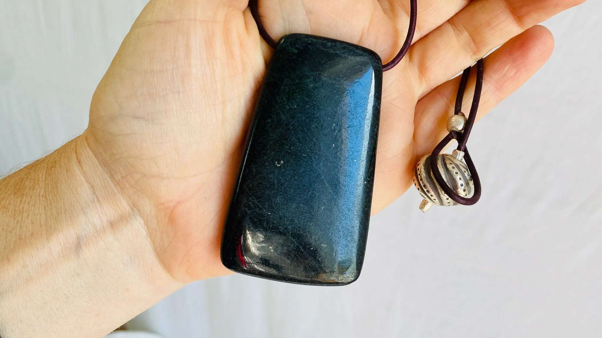 Mayan Black Jade Pendant. Hand-Carved . Adze. Guatemalan. 0386