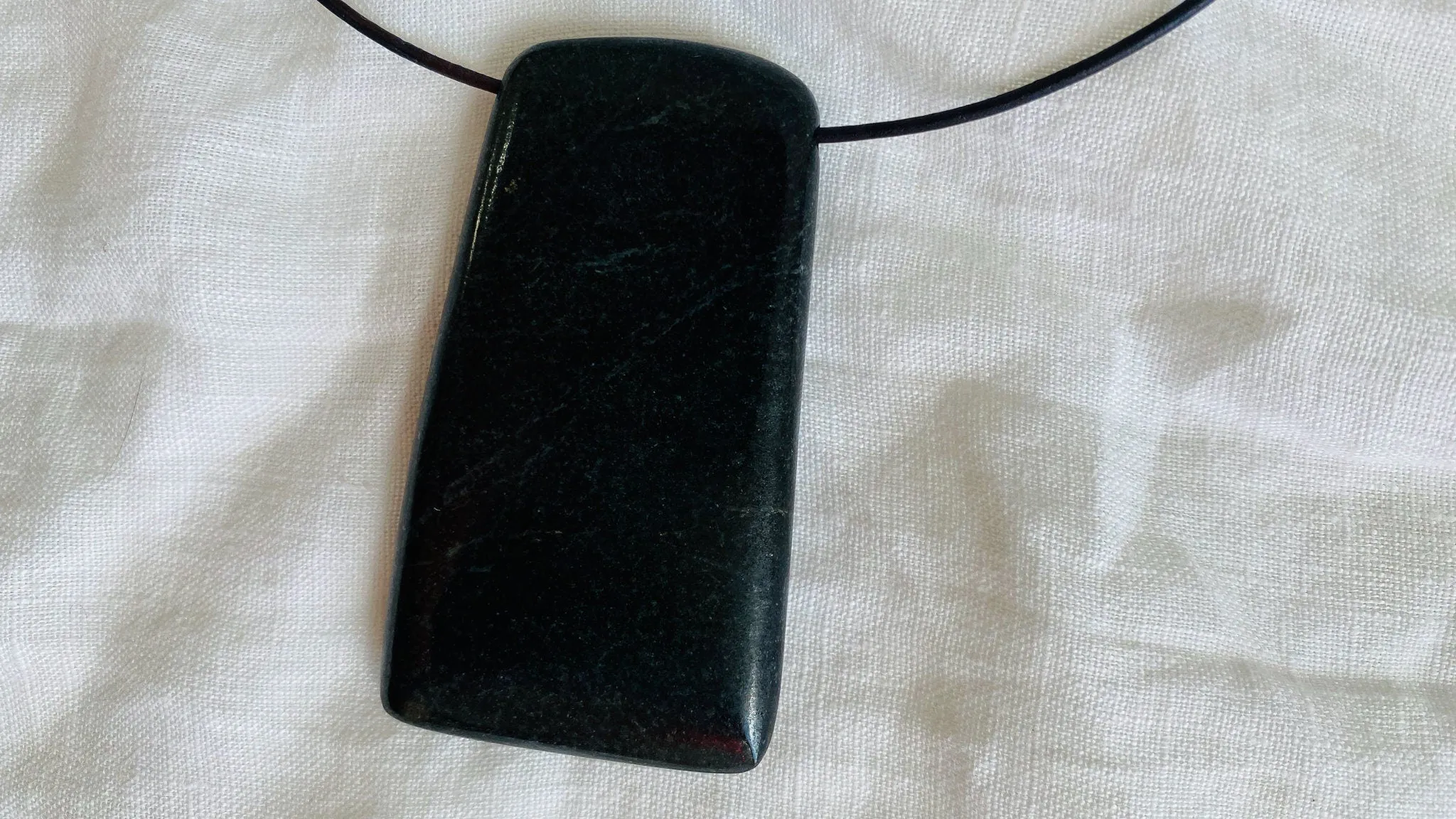 Mayan Black Jade Pendant. Hand-Carved . Adze. Guatemalan.