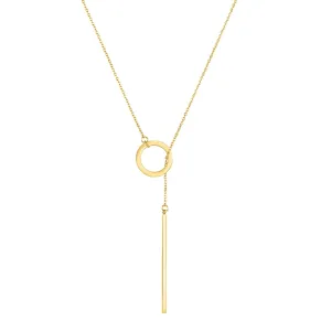 Minimalist Round Stick Pendant Necklace for Women