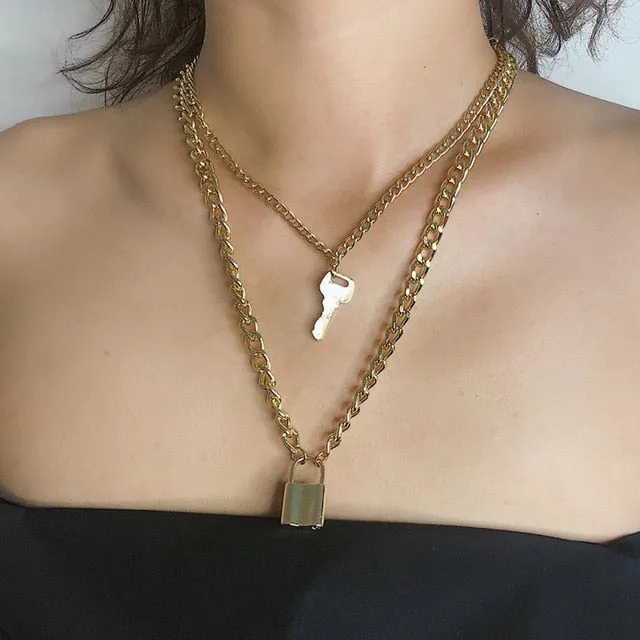Multilayer Crystal Pendant Choker