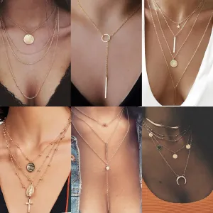 Multilayer Crystal Pendant Choker