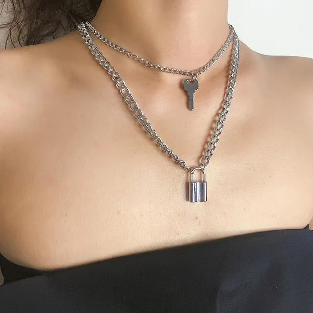 Multilayer Crystal Pendant Choker