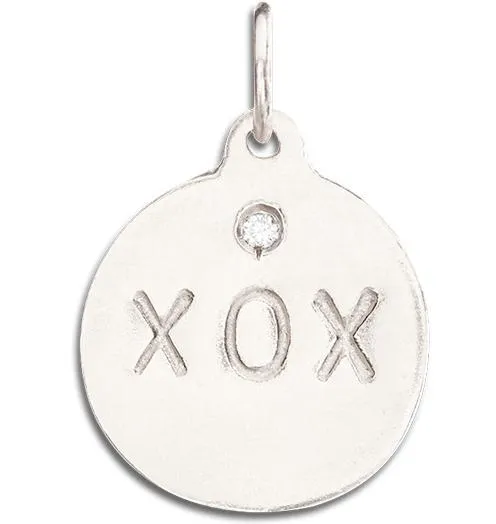 "XOX" Disk Charm With Diamond